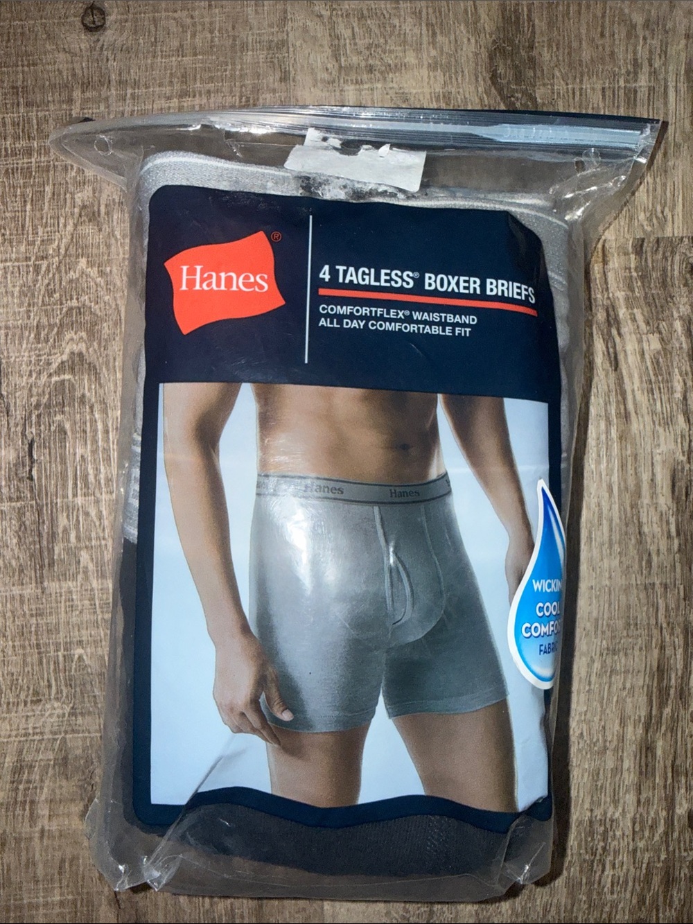Hanes Men’s Tagless Boxer Briefs - Gray (4-Pack)